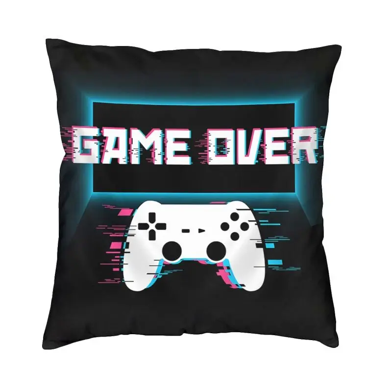 Game Over Gaming Gamer Controller Cushion Cover Home Decorative Video Game Throw Pillow Case For Living Room Double Side