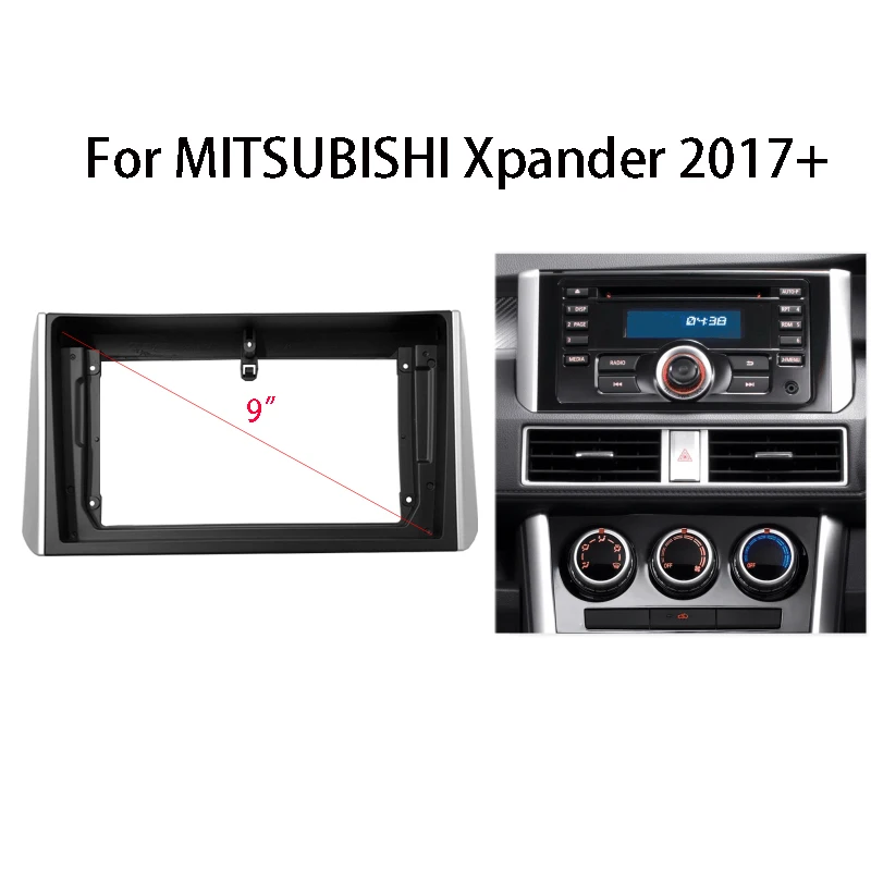 9 Inch Car Radio Fascia Frame Kit For MITSUBISHI Xpander 2017+ Auto Stereo Panel Mounting Bezel Faceplate Center Console Holder