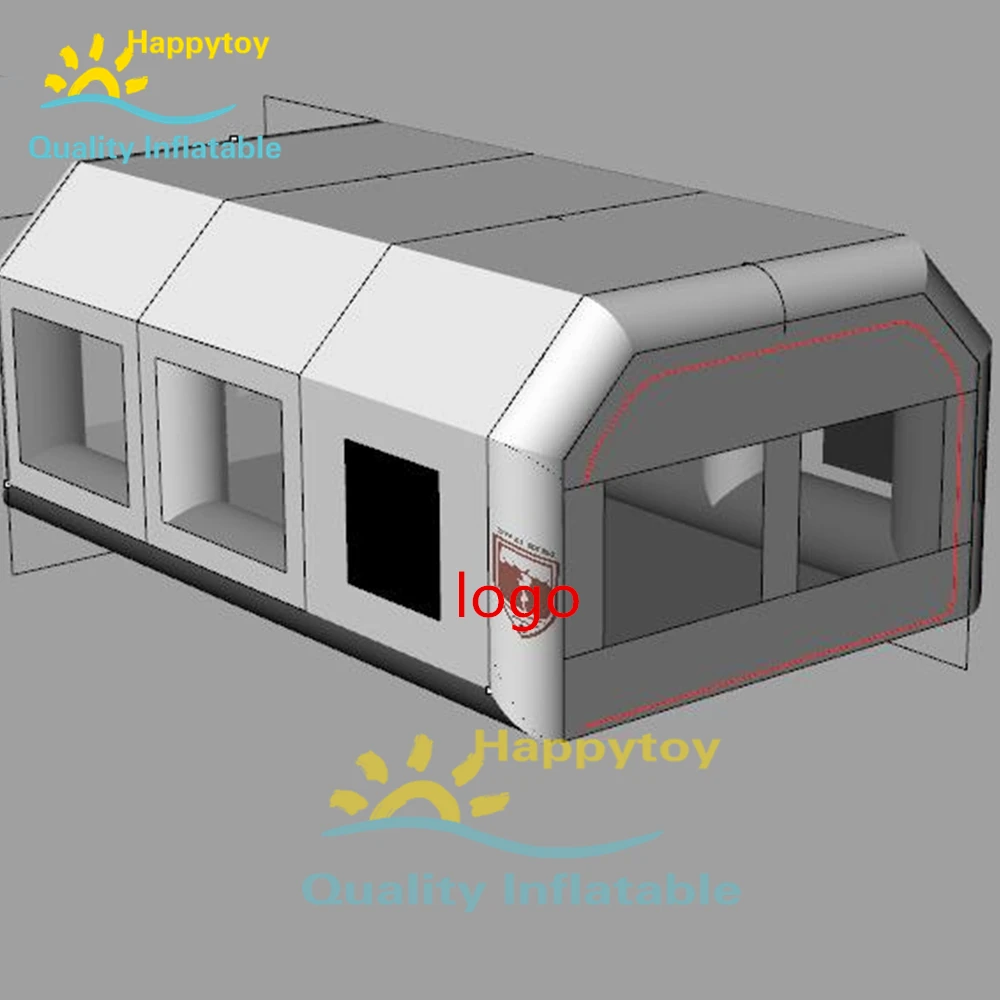 Oxford And Pvc Clear Inflatable Garage Tent Inflatable Car Paint Spray Booth