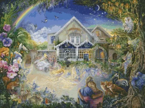 

Dream Home Scenery Big Version Top Quality Embroidery Needlework 14CT Unprinted Cross Stitch Kits DIY Handmade Home Decor