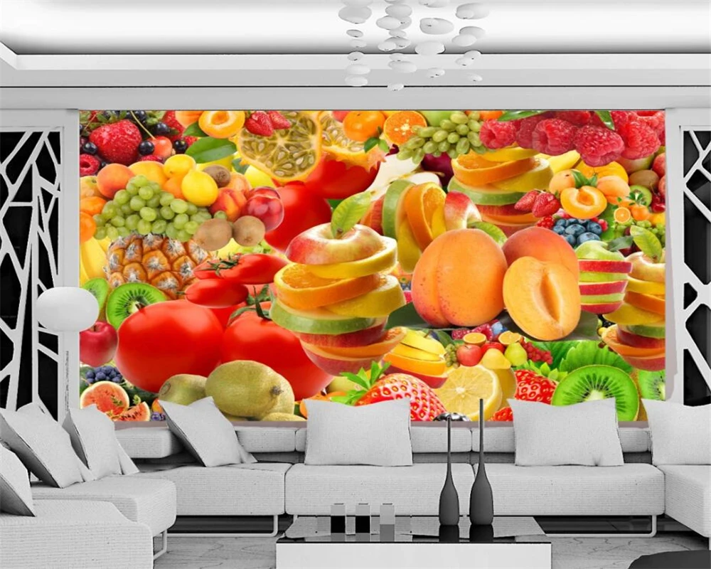

Beibehang индивидуальные современные минималистичные фруктовые магазины арбуз оранжевый супермаркет инструменты фон обои papier peint