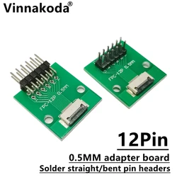 Placa adaptadora piezas FFC/FPC de 0,5 MM-12P a 2,54 MM, conector abatible de 0,5 MM-12P, soldadura de cabezales de pin recto/doblado