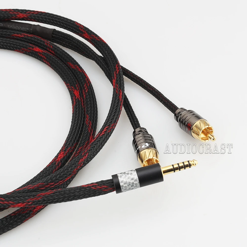 4.4mm 5 Pole Male Balanced to 2 RCA Upgraded Cable For pha2a wm1a 1z zx300a Headphone