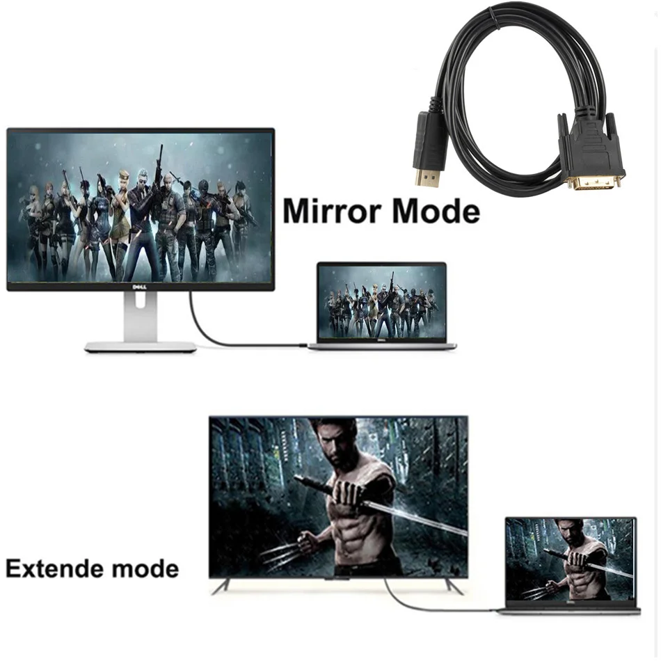 1.8M Professional DP to DVI Converter Cord Display Port Male to DVI-D 24+1Pin Male Monitor Display Adapter Cable