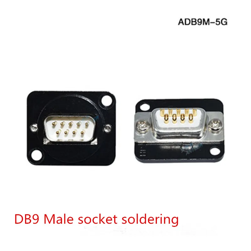 High quality DB9 RS232 DB15 VGA socket panel mounting Plug 9 15Pin soldering female&Male port socket adapter D type DB9 DB15 5U