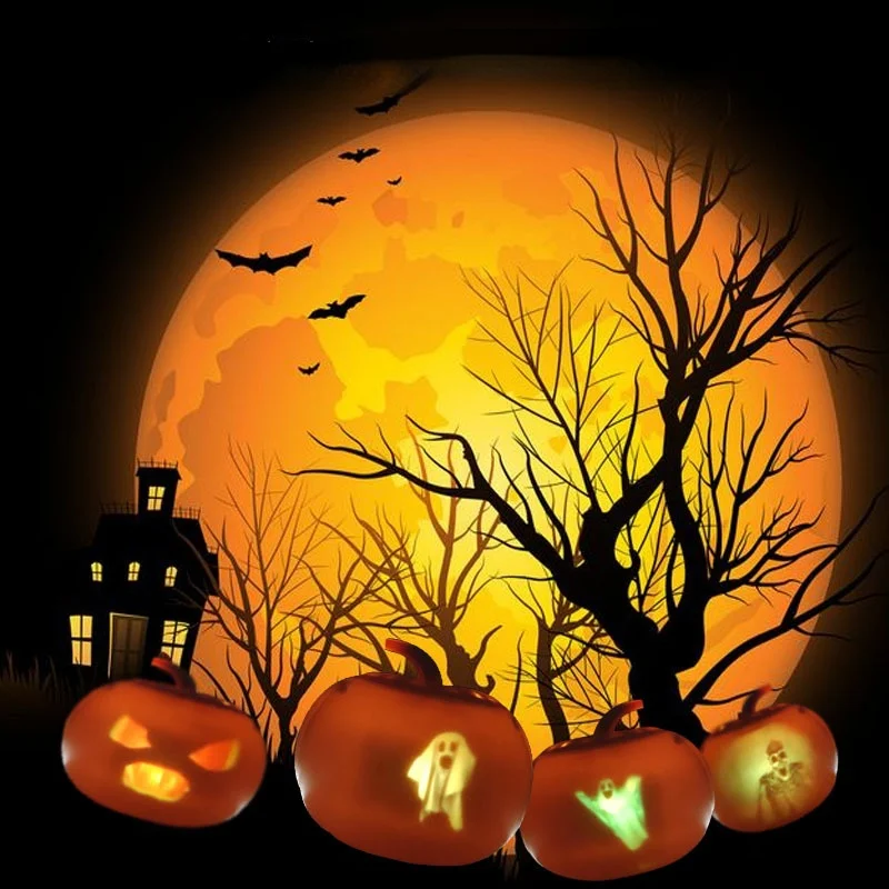 Smart Music Talking Pumpkin Lantern Halloween Outdoor Decoration Props Gift Living Room Holiday Party Pumpkin Projector