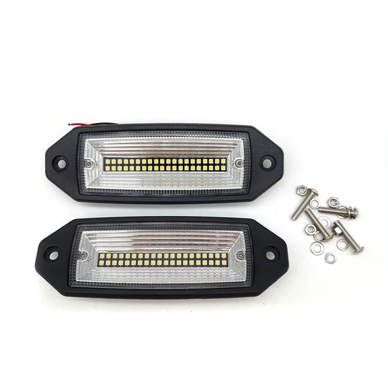 2Pcs 7 Inch 120W 12000LM Flush Mount Work Light Flood LED Light Bar Driving Off Road Waterproof