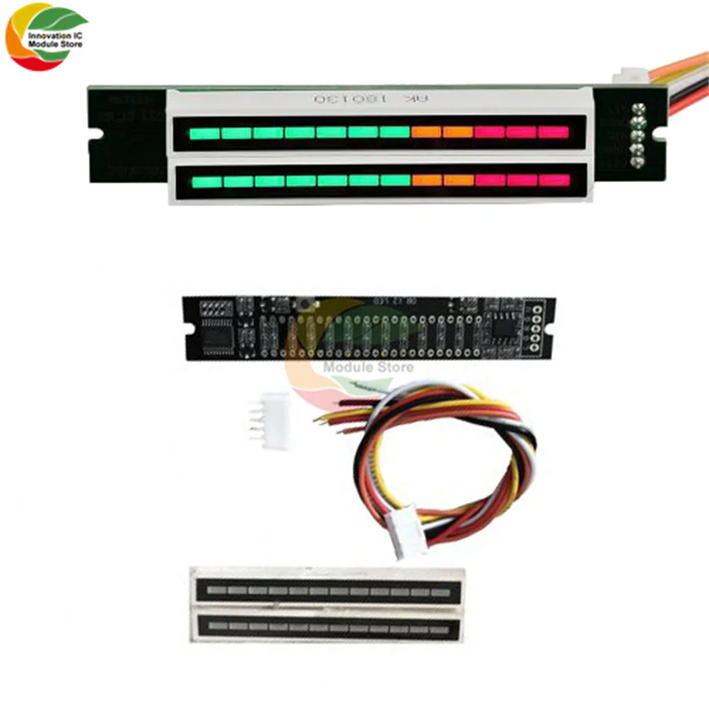 

Mini Dual 12-bit Music Level Indicator, Audio LED Light Bar, Light Speed Adjustable, Stereo Power Amplifier Board With AGC Mode