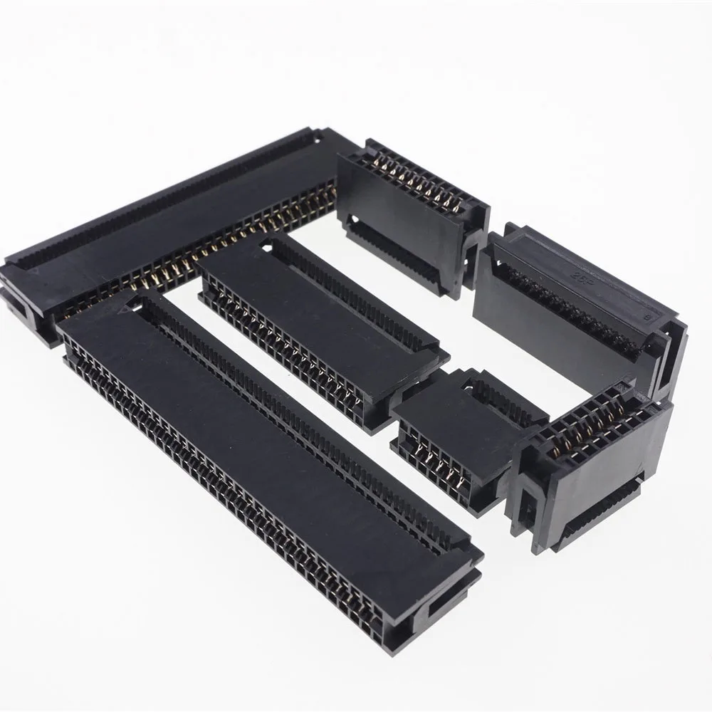 

20 Pcs 2.54 MM Pitch Edge Card Type Ribbon Cable Connector 10 14 16 20 24 26 30 34 40 50 60 64 Pin PCB Receptale HIF5D IDC Crimp