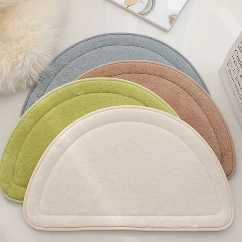 Drop Shipping Solid Non-slip Rugs Absorbent Floor Mat Soft Semicircle Doormat for Bedroom Kitchen Entrance Foot Pad Tapis