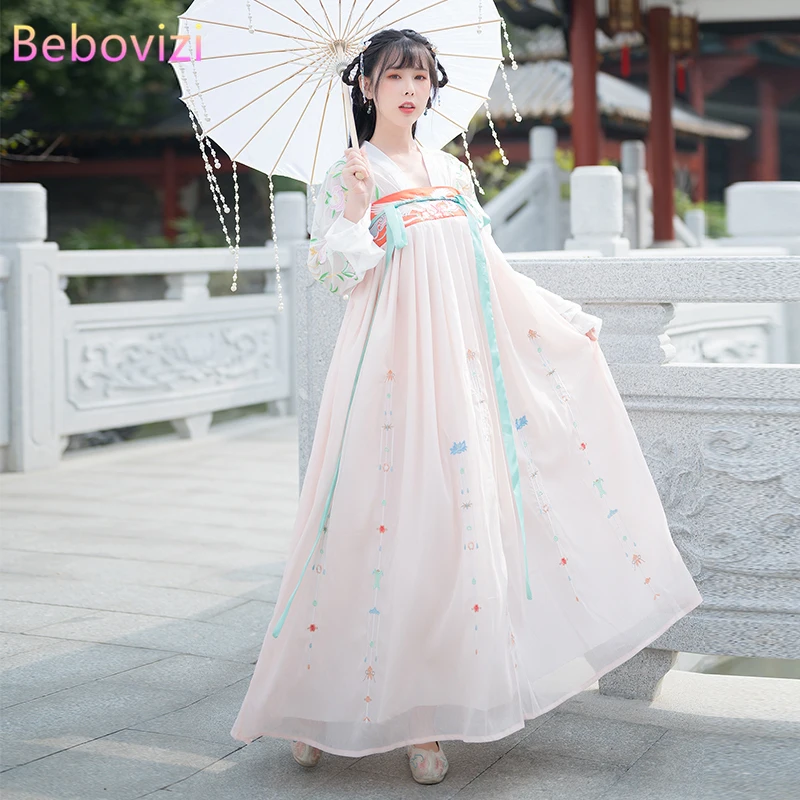 

2021 Elegant Fairy Robe Orientale Embroidered Hanfu Women's Full-chested Waist Heavy Industry Traditional Chinese Clothing Hanfu