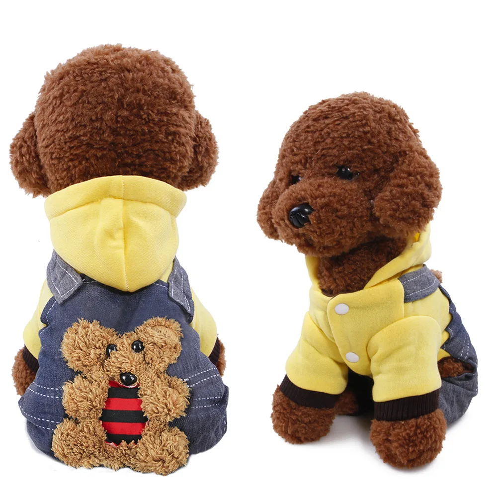 

New Teddy Autumn and Winter Pet Clothes Coral Fleece Puppy Clothes Cartoon Dog Transformed Dress