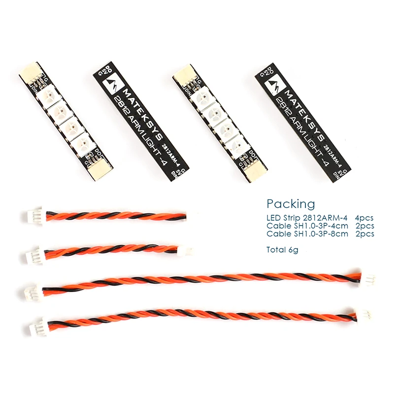 Matek Systems 2812 LED Strip Controller with 5V BEC and 2812ARM-4 / 2812ARM-6 LED Strip Night Light Cable for RC Motors Drones