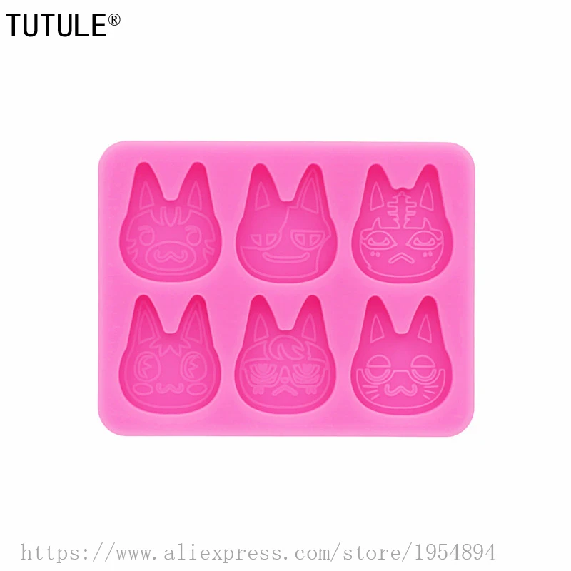 Gadgets,Shiny Bunny Head Silicone Mold Resin Crafting Casting Charm Keychain Rabbit Ears Flat Epoxy Polymer Clay earring Molds