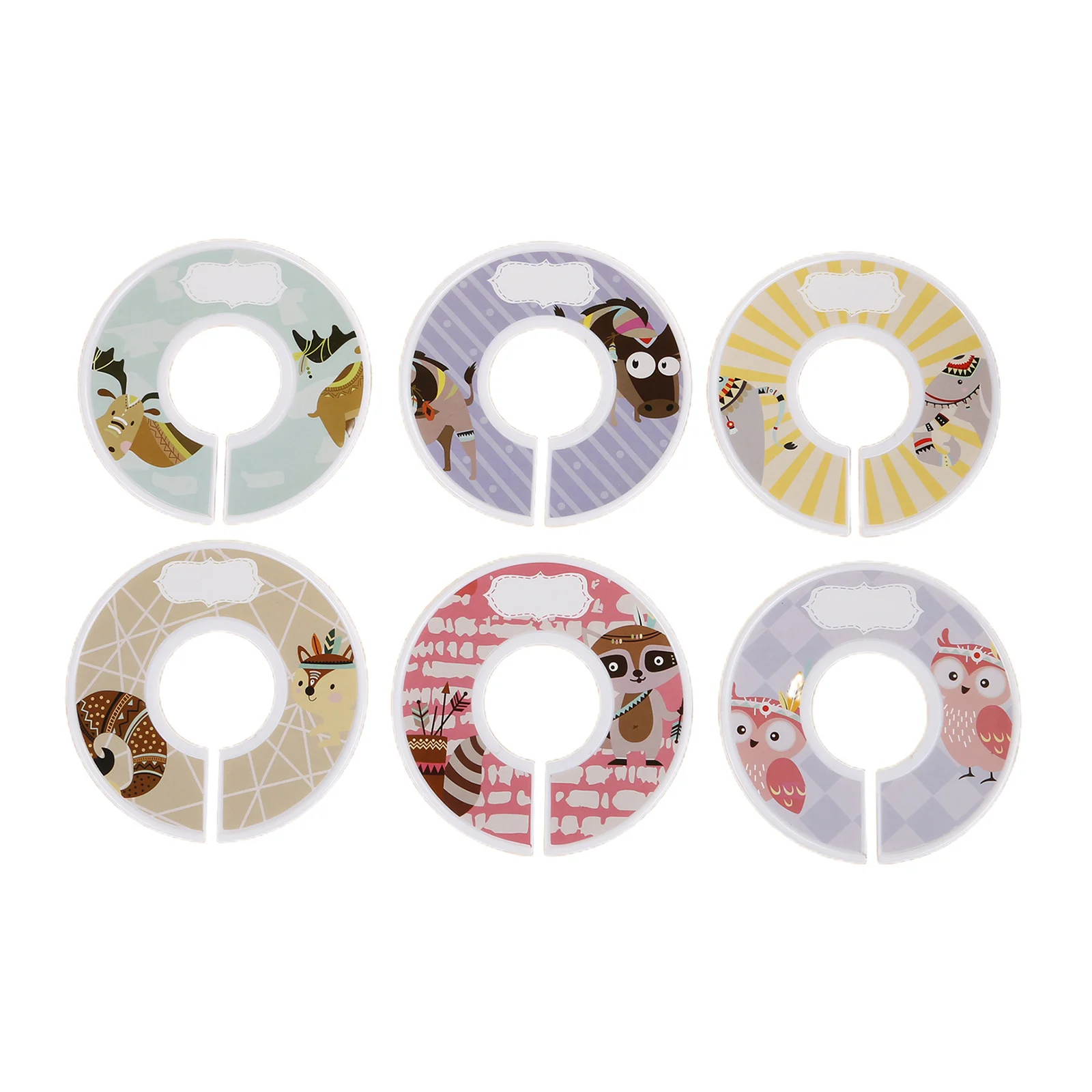 Baby Kids Clothes Hanger Rack Size Dividers Round Clothes Size Tags Rings, Plastic