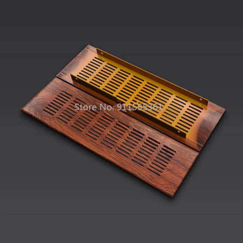 Rectangle 40cm Aluminum Rectangle Wood Texture Air Vent Ventilator Grille Cover Closet Shoe Cabinet Floor Air Conditioner