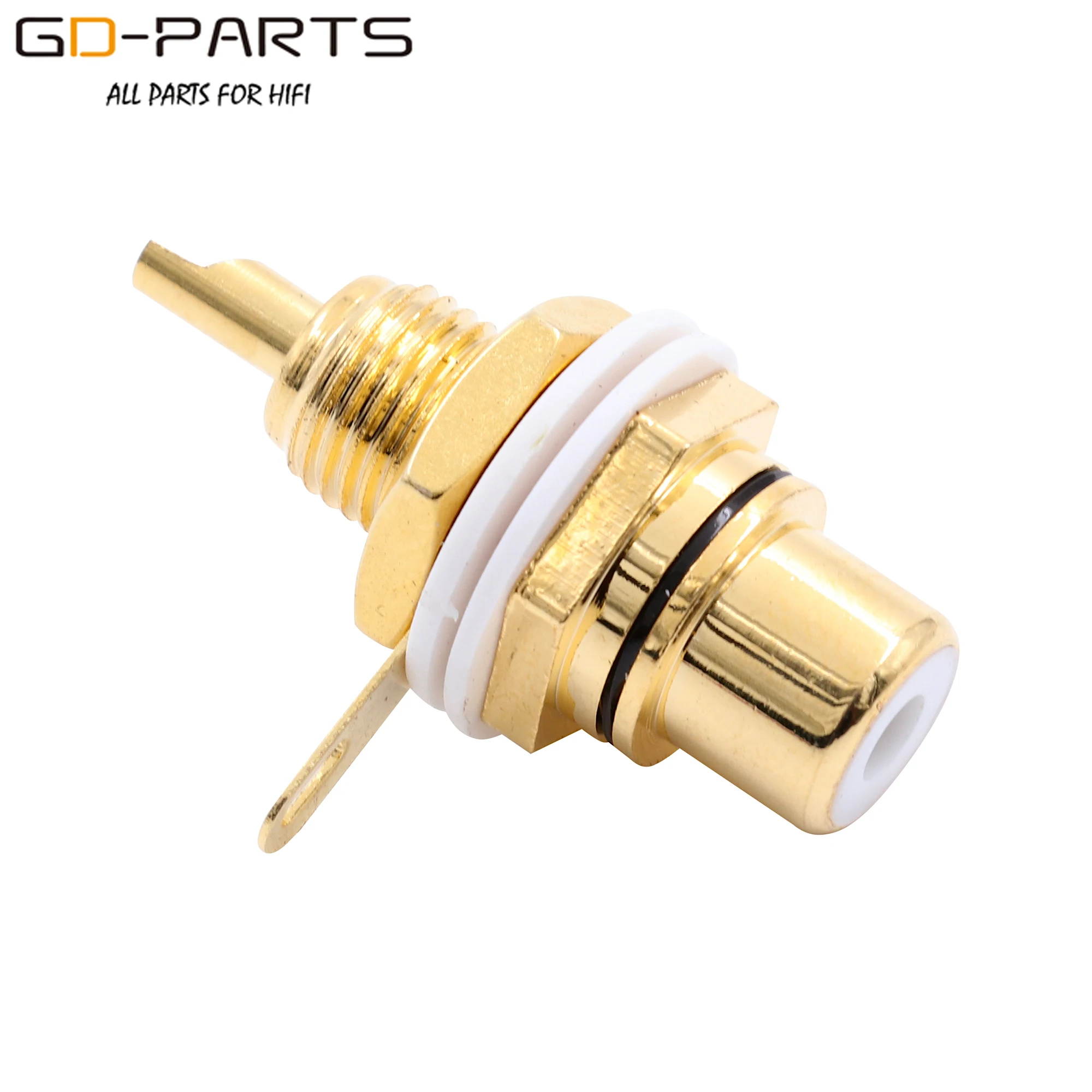 24K Gold Plated Brass Female RCA Jack Socket Hifi Audio Video Signal Cable Connector Terminal For AMP CD Panel Mount Bulk SALES