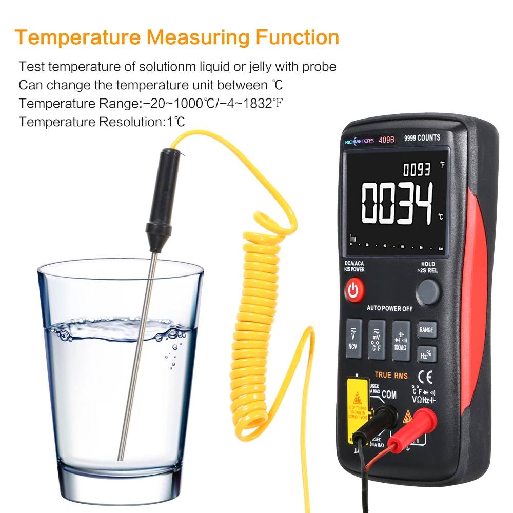 Digital Multimeter RM102 101 RICHMETERS 409B Multimetro DC AC Voltage Current Meter Resistance Diode Tester Ammeter Voltmeter