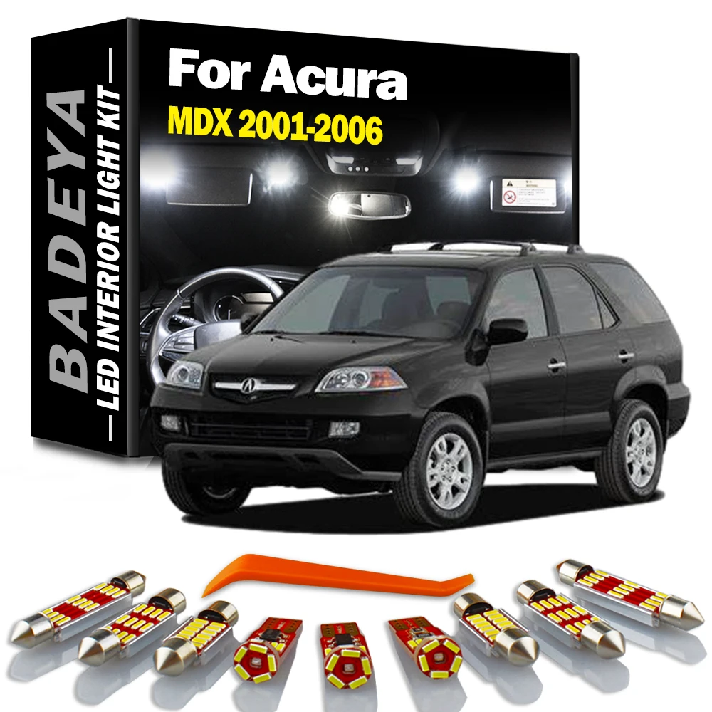 BADEYA 15Pcs Canbus Car Interior LED Lights Kit For 2001 2002 2003 2004 2005 2006 Acura MDX Map Trunk Courtesy Dome License Lamp