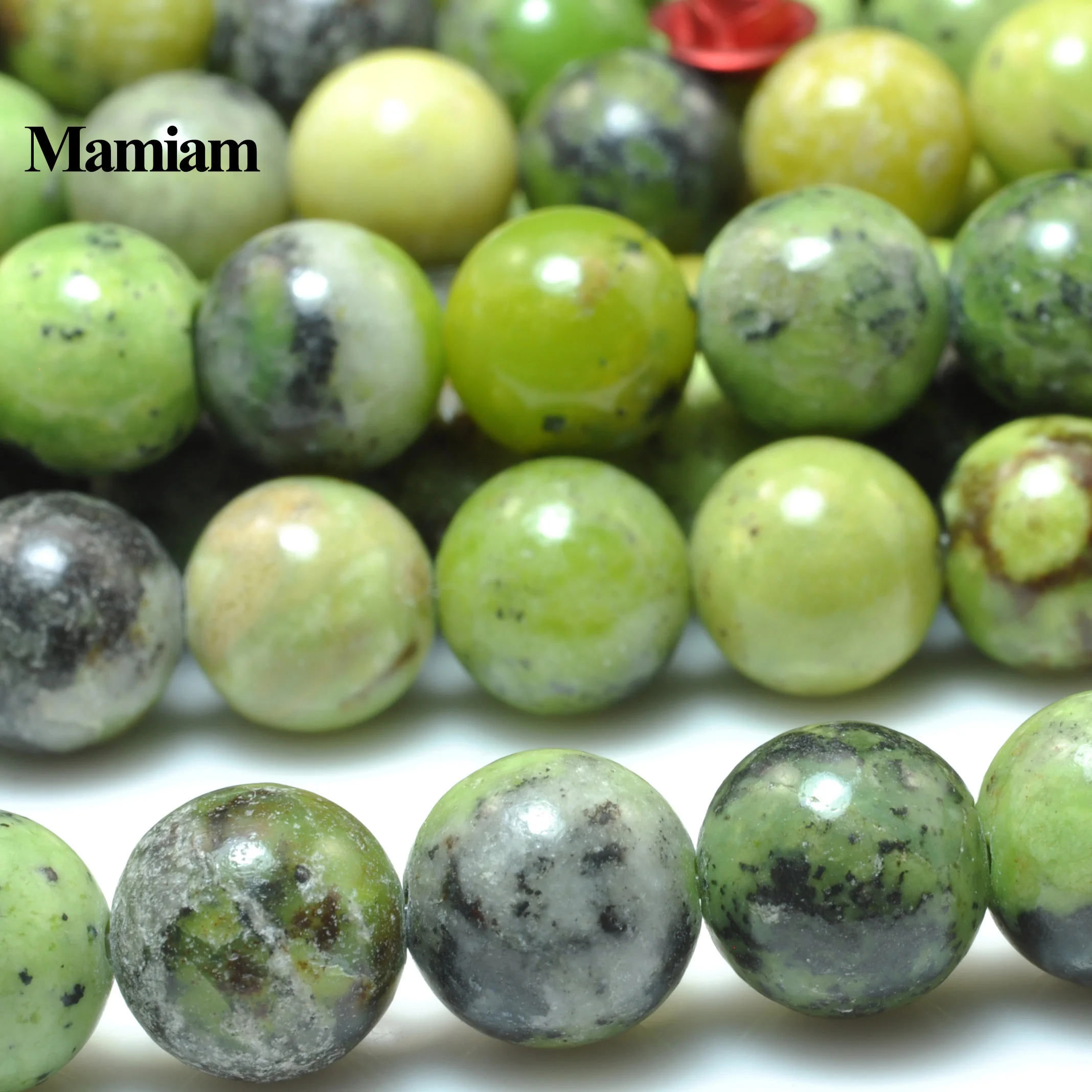 Mamiam Natural Australia Green Jadeite Beads 8mm 10mm Smooth Round Stone Diy Bracelet Necklace  Jewelry Making Gemstone Design