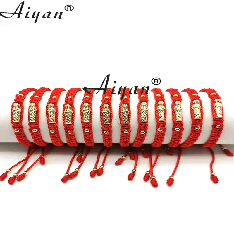 12 Pieces Virgin Mary And The Father Nylon Thread Braided Bracelet Can Be Given As A Gift And  Can Pray  Many  Colors To  Choose