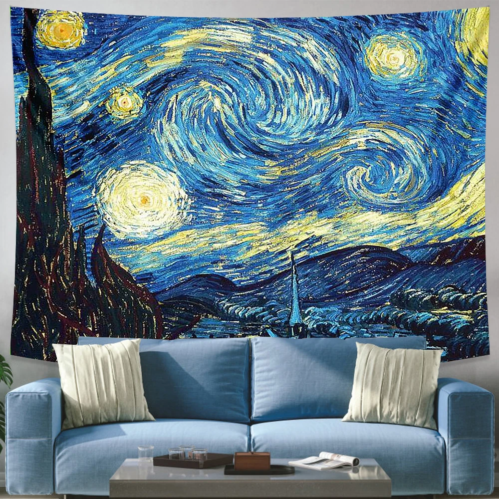 

Jesus Christ Witchcraft Ancient Oil Painting Moon Van Gogh Tapestry Living Room Mural Yoga Mat Carpet Sofa Cushion Wall Painting