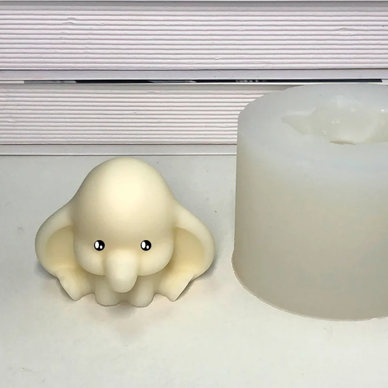 3D Baby Elephant świeca silikonowe formy do Handmade dekoracja stołu gipsowa żywica epoksydowa świeca aromaterapeutyczna silikonowa forma