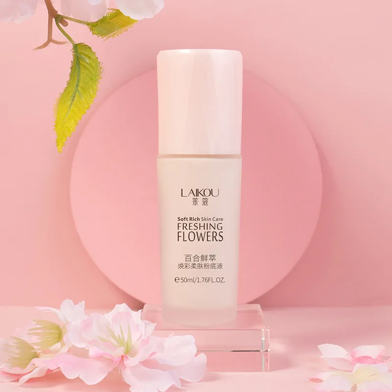 

Liquid Foundation Concealer Nourish Serving Moisturizing Natural Whitening Brighten Pearl Powder Lily Flower Extract Makeup 50ml