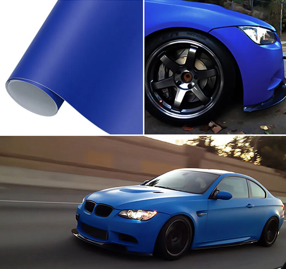 SUNICE Deep Blue Matte Vinyl Wraps Car Vinyl Wrapping Film Auto Vehicle Car Skin Decoration Stickers Decals Air Release Free 60