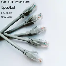 5PCS/Lot CAT5e UTP 0.5M Kable internetowe 1.6FT Kable Ethernet 50CM Przewód sieciowy Czarny Szary RJ45 Patchcord Made In China