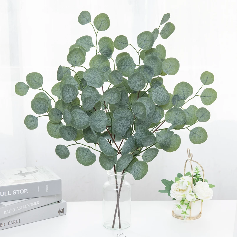 Artificial Plants Eucalyptus Leaf Vine Christmas Decoration Vase for Home Wedding Garden Rose Arch Scrapbooking Fake Flowers