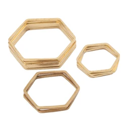 20pcs Raw Brass Connectors Hexagon Resin Frame Mold Circle Geometric Links For DIY Handmade Earring Making Jewelry Components