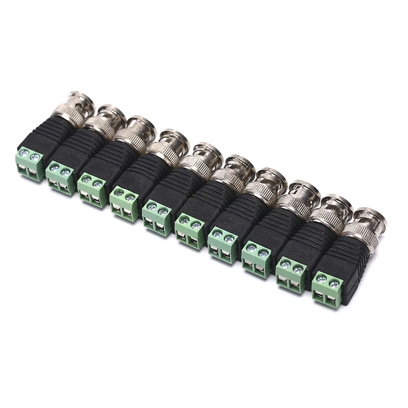 Adapter for POE CCTV Tester IP camera FC Security Terminal Block 10pcs Mini Coax CAT5 To Camera CCTV BNC Video Connector