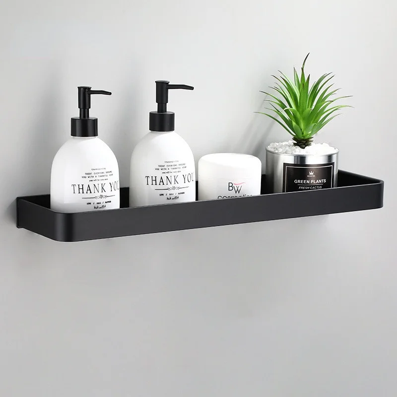 Bathroom Shelf Bath Shower Shelf Aluminum Black Bathroom Corner Shelf Wall Mounted Black Aluminum Kitchen Storage Holder