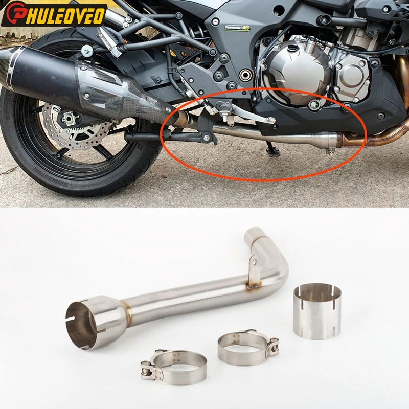 For Kawasaki KLZ1000 Versys Versys 1000 2012-2021 Motorcycle Exhaust Muffler Middle Link Pipe Connect Tube