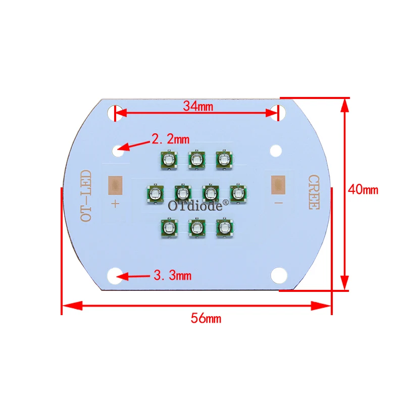 Hydroponice  30W COB led grow light chip XPE Royal Blue 450nm Deep Red 660nm for Indoor Plant Seedling Grow and Flower