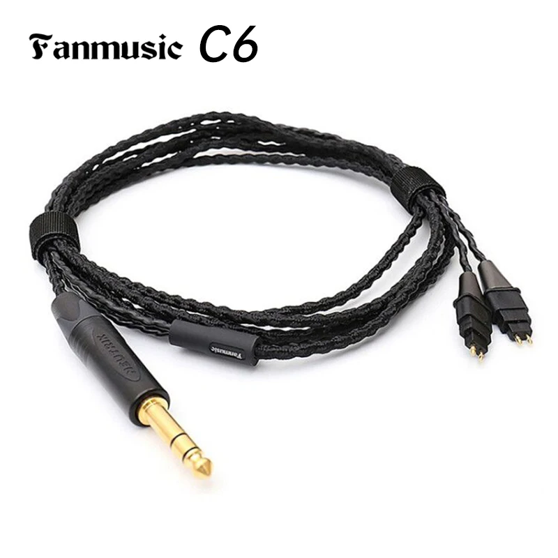 Fanmusic C6 Oxygen-free copper Cables 6.3 mm/4-pin XLR plug Headphone Upgraded Cable for HD580 HD600 HD650 HD6XX