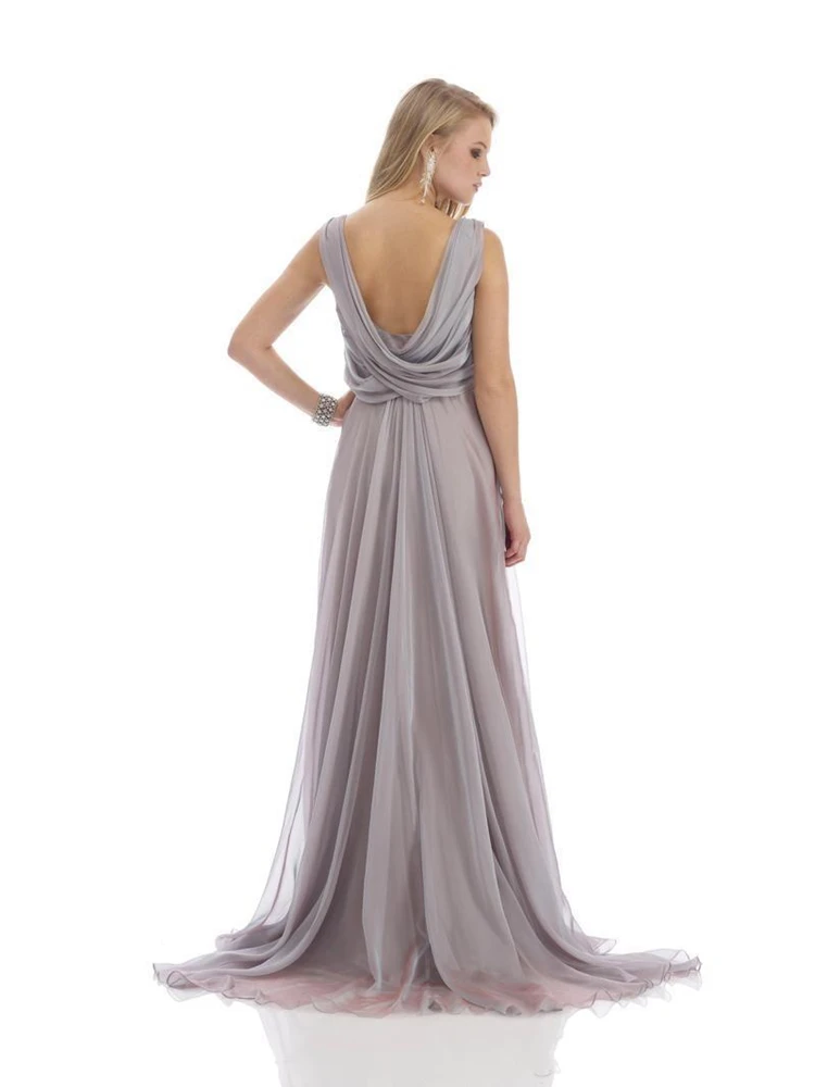 Gray Beach Mother of the Bride Dresses Sweetheart Appliques Empire Waist Backless Floor Length 30D Chiffon Summer Mother Gown