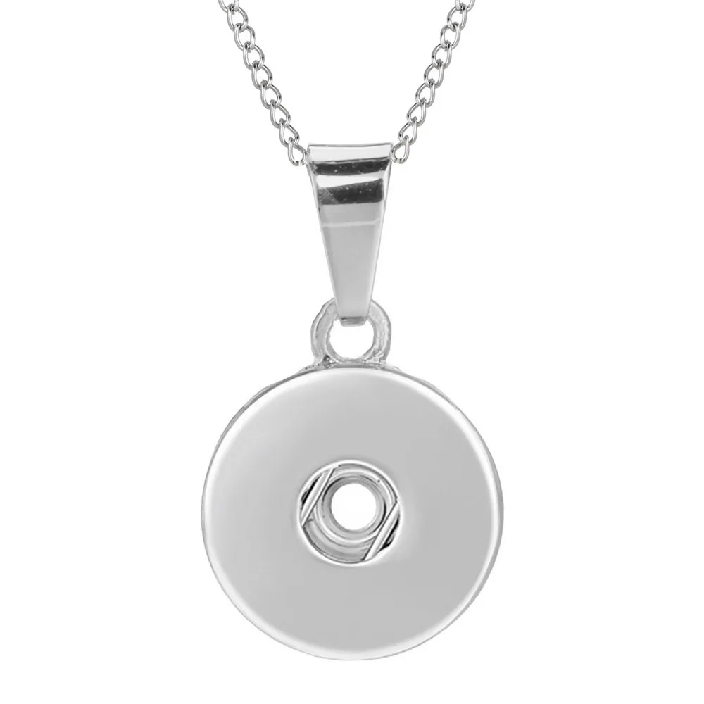1Pc Silver Color/Rose Gold/Black/Gold Snap Button Pendant Necklace Romantic Fashion 18MM Button Snap Jewelry Nice Gift
