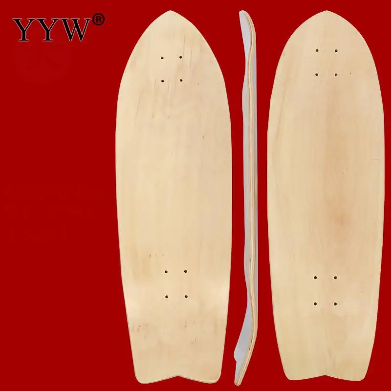 80*25cm Ahorn Holz Leere Fisch Skateboard Hand-Gemalt Longboard Deck Schiebe Für Kinder Jugendliche Anfänger Blank skate Board Deck DIY