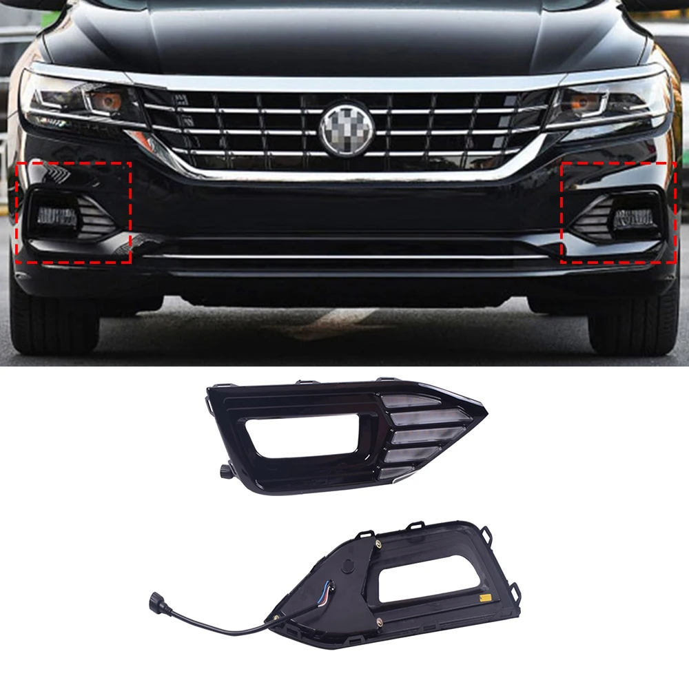 

12v Daytime Running Lights For Volkswagen Passat 2019 Car Led Drl Turn Signal Light 24v Amber Blue Flashing Auto Fog Lamp Ip68