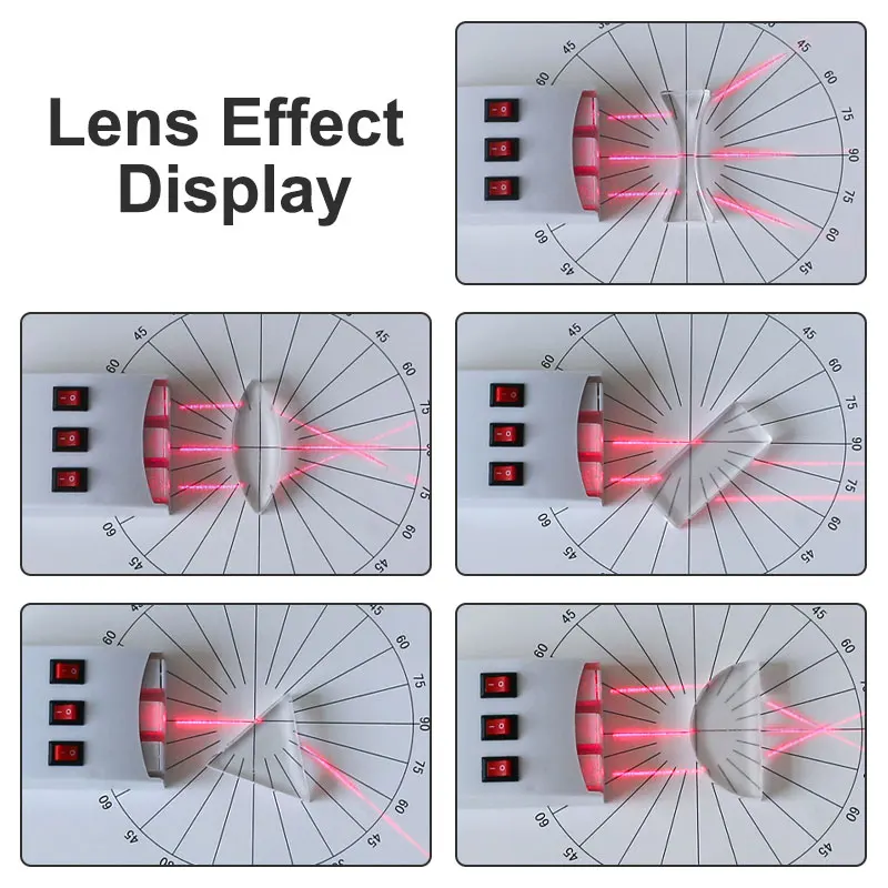 Ottica fisica Esperimento Kit Banco Ottico Set Concavo Convessa di Imaging lente Pinhole di Imaging Riflessione Della Luce Laser Quadrante Cursore
