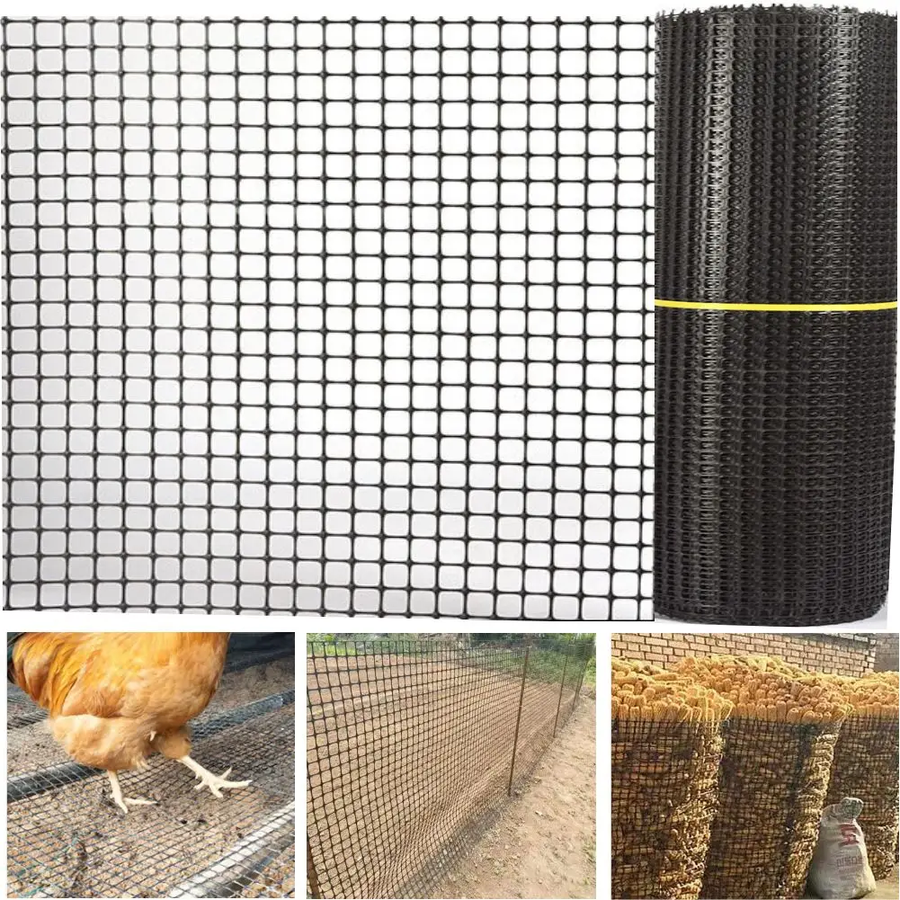 Siatka ogrodzeniowa z czarnego plastiku, szczelna siatka ochronna dla kotów, zwierząt, kur, kaczek, ogrodzenie, siatka na balkon, poręcze, schody, siatka zabezpieczająca.
