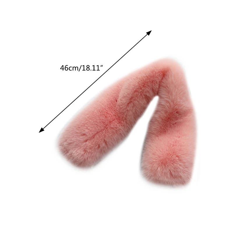 Fleece Neck Warmer Faux Mink Fur Collar Scarf Coat Collar Fur Soft Plush Girl Scarf Winter Imitation Mink Fur Casual M6CD