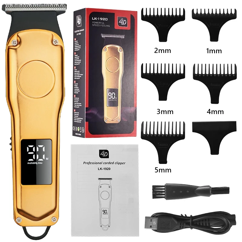 Men's Electric Hair Clippers Cordless Trimmer Clipper USB Charging Cutting Machine Professional Electric Hair Trimmer for Men