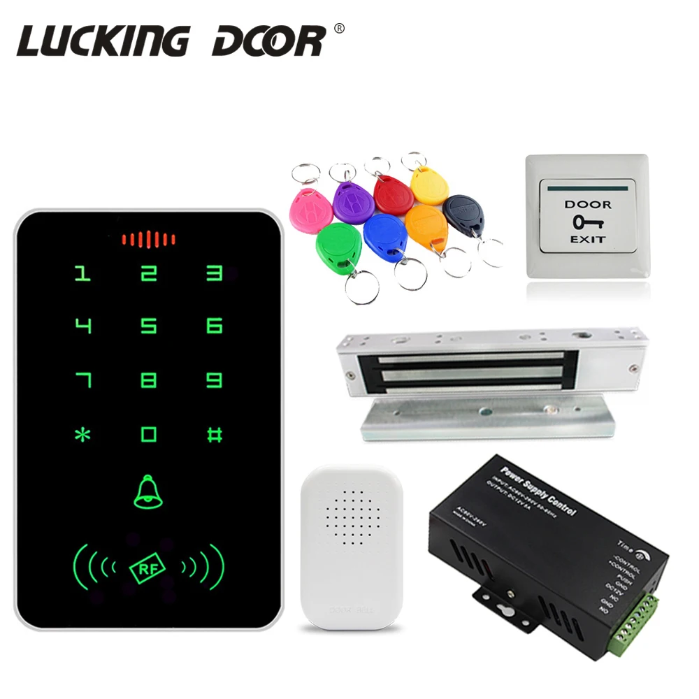 

Backlight Standalone Password Keypad RFID125KHz Smart Door Access Control System Kit with Power Supply Door Lock Electronic Keys