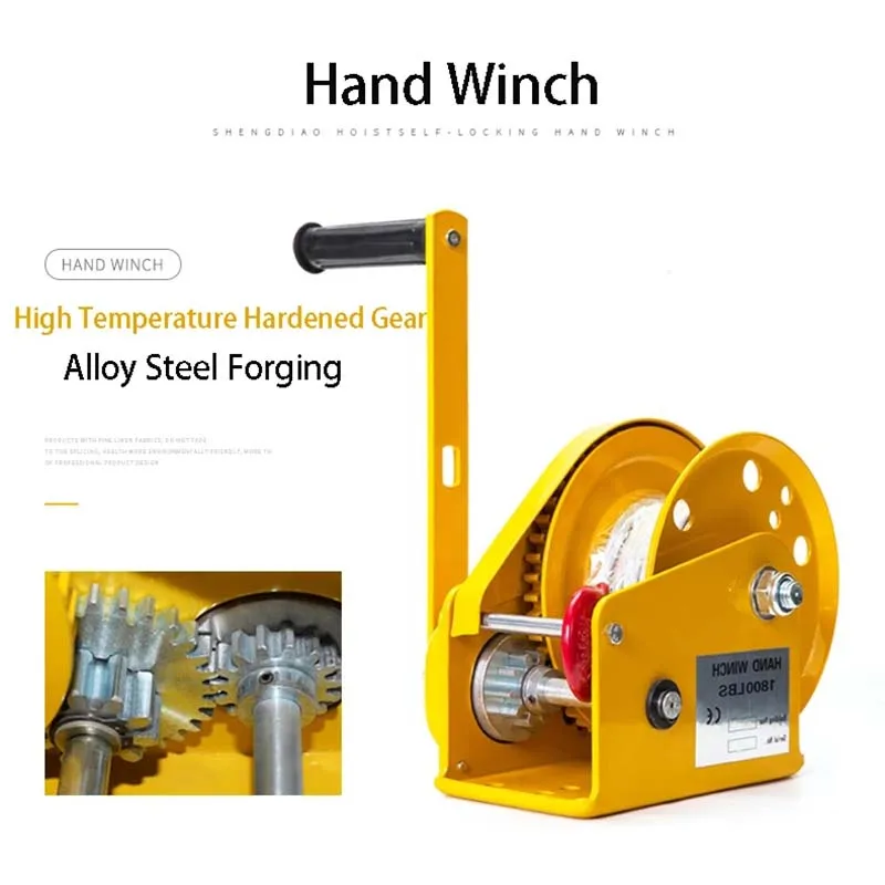 1200LBS Self-locking hand winch Stainless steel Boat windlass truck auto manual lifting hoist