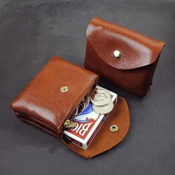 Coin/Card Guard Playing Card Deck Carrier Case Magician Accessories Coin Card Storage Bag Retro Style Magic Props Gimmick Tricks