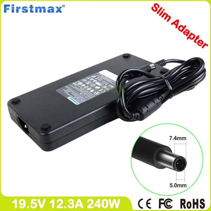 240W Gaming Laptop Charger Power Supply 19.5V 12.3A AC Adapter for Dell Precision 15 7540 7560 M6700 M6800 PA-9E ADP-240AB D