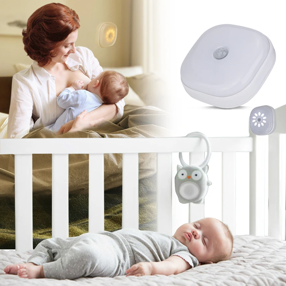 10 LEDs LED Night Light Infrared PIR Motion Sensor AAA Battery-powered Mini Closet Light Built-in Magnet Security Wall Lamp